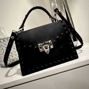 Black studded purse